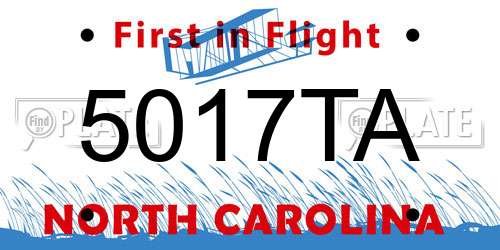 5017TA North Carolina License Plate