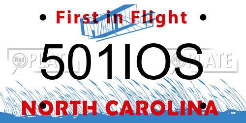 501IOS North Carolina License Plate