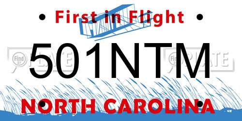 501NTM North Carolina License Plate