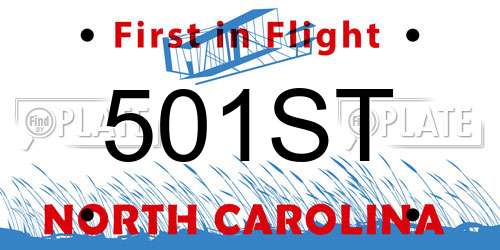 501ST North Carolina License Plate