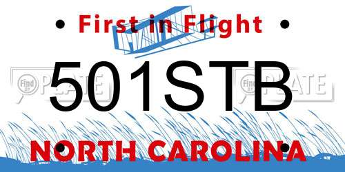 501STB North Carolina License Plate