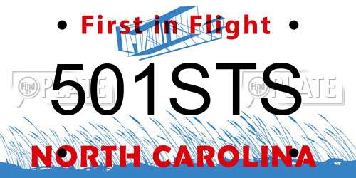 501STS North Carolina License Plate