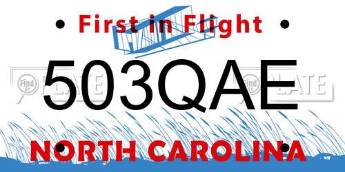 503QAE North Carolina License Plate