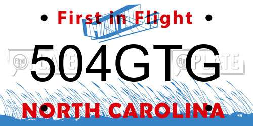 504GTG North Carolina License Plate