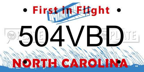 504VBD North Carolina License Plate