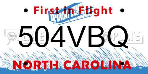 504VBQ North Carolina License Plate