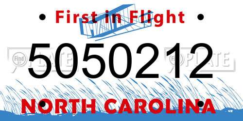 5050212 North Carolina License Plate
