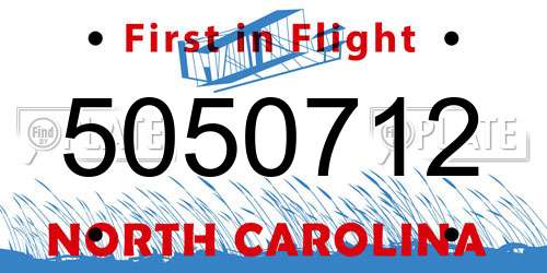 5050712 North Carolina License Plate
