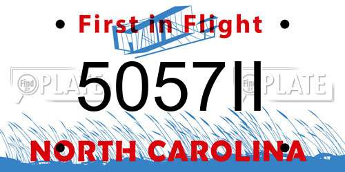 5057II North Carolina License Plate