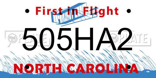 505HA2 North Carolina License Plate
