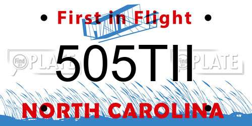 505TII North Carolina License Plate