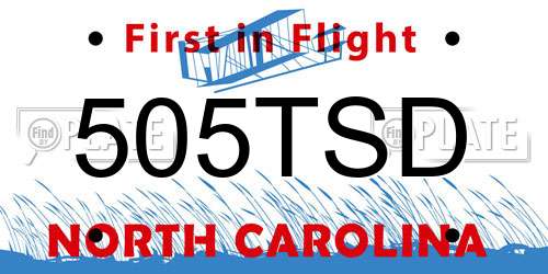 505TSD North Carolina License Plate
