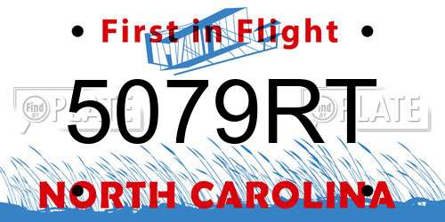 5079RT North Carolina License Plate