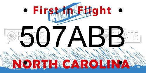 507ABB North Carolina License Plate