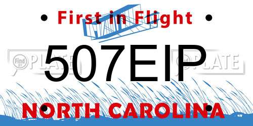 507EIP North Carolina License Plate