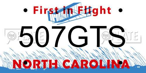 507GTS North Carolina License Plate