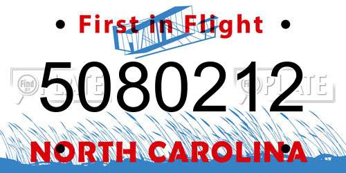 5080212 North Carolina License Plate