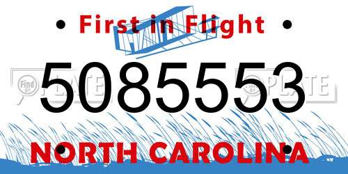 5085553 North Carolina License Plate