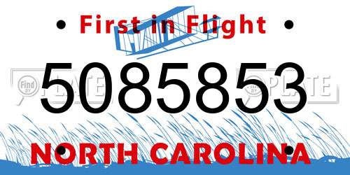 5085853 North Carolina License Plate