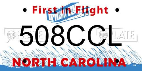 508CCL North Carolina License Plate