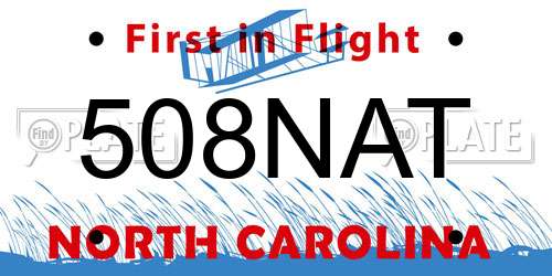 508NAT North Carolina License Plate