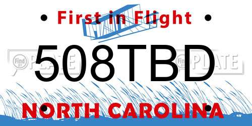 508TBD North Carolina License Plate