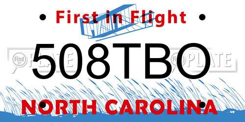 508TBO North Carolina License Plate