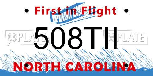 508TII North Carolina License Plate