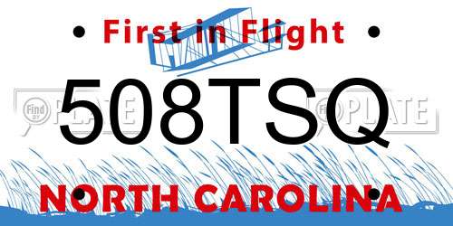 508TSQ North Carolina License Plate