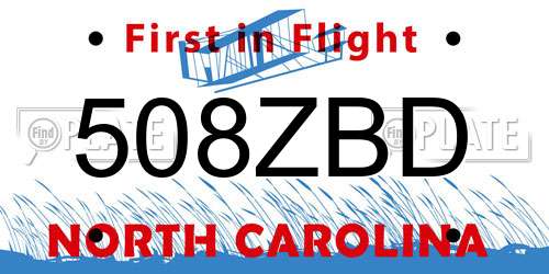 508ZBD North Carolina License Plate