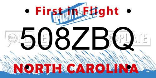 508ZBQ North Carolina License Plate