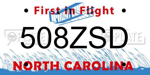 508ZSD North Carolina License Plate