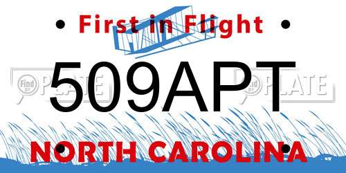 509APT North Carolina License Plate