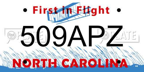 509APZ North Carolina License Plate