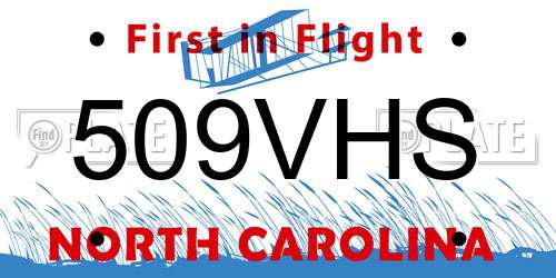 509VHS North Carolina License Plate