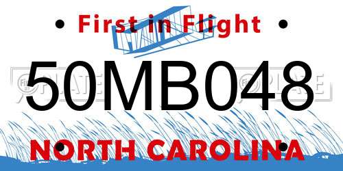 50MB048 North Carolina License Plate