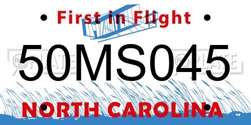 50MS045 North Carolina License Plate