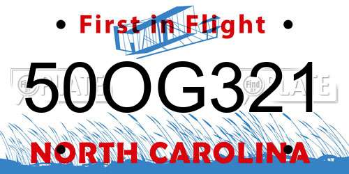 50OG321 North Carolina License Plate