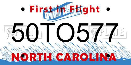50TO577 North Carolina License Plate