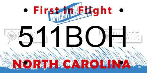 511BOH North Carolina License Plate