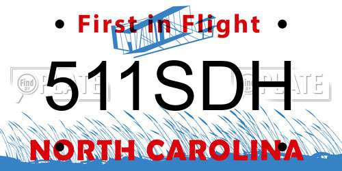 511SDH North Carolina License Plate