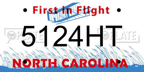 5124HT North Carolina License Plate