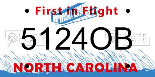 5124OB North Carolina License Plate
