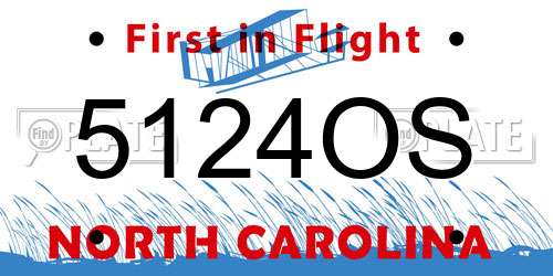 5124OS North Carolina License Plate