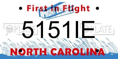 5151IE North Carolina License Plate