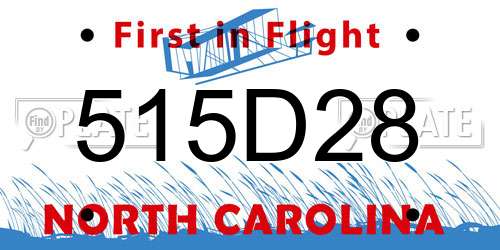515D28 North Carolina License Plate