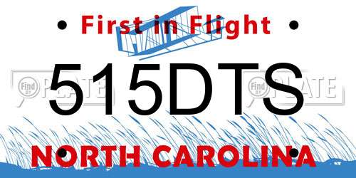 515DTS North Carolina License Plate