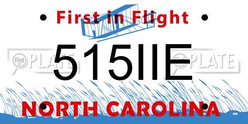 515IIE North Carolina License Plate