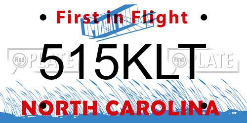 515KLT North Carolina License Plate