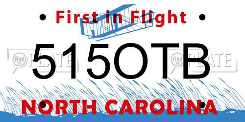 515OTB North Carolina License Plate